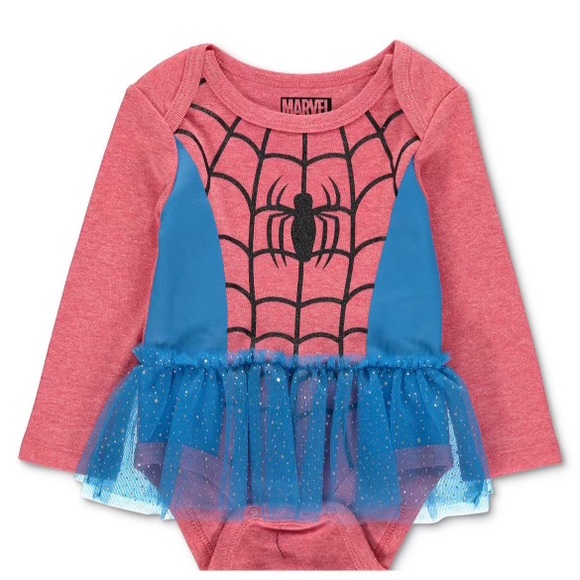 baby girl Long Sleeve Spider girl Wonder Woman Bodysuit clothes 3-6 months NWT - Picture 4 of 5
